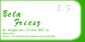 bela friesz business card